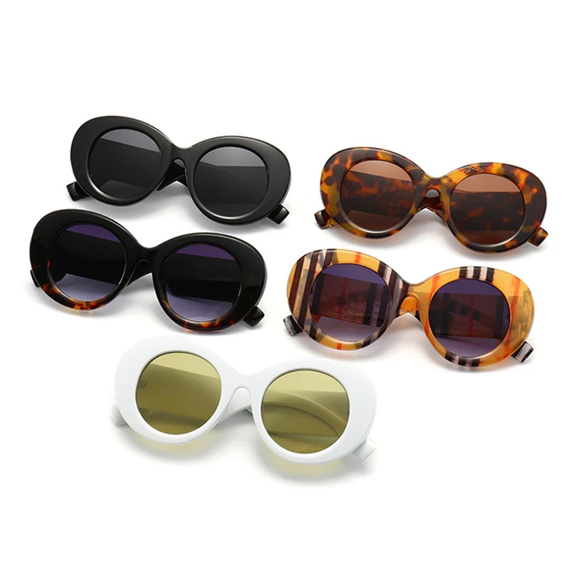 SO&EI Oversized Oval Women Luxury Sunglasses Fashion Brand Designer Gradient Shades UV400 Vintage Men Punk Sun Glasses