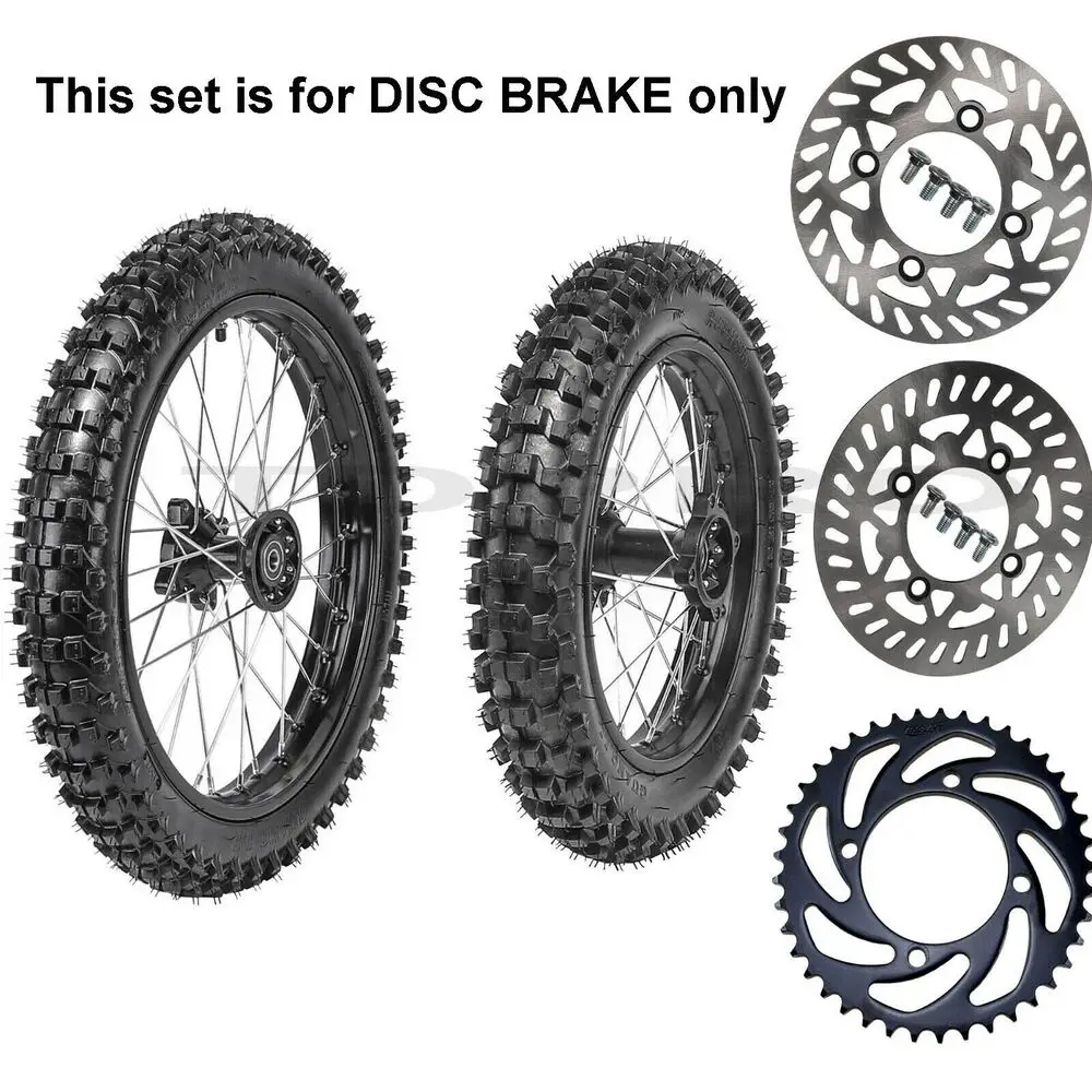 15mm 60/100-14 80/100-12 Front Rear Wheel Tire Rim for Pit Bike KLX110 KX65 XR70 Accessories for the Motorcycle