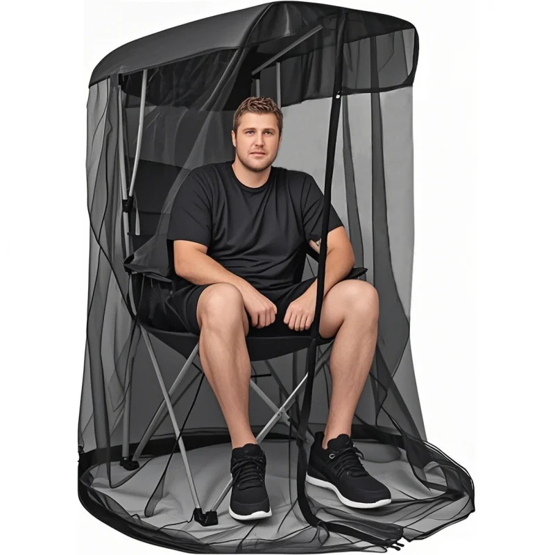 Outdoor Camping Swing Mosquito Net with Sunshade for Garden Patio Fishing Easy Installation Anti-Mosquito Mesh Tent for Travel