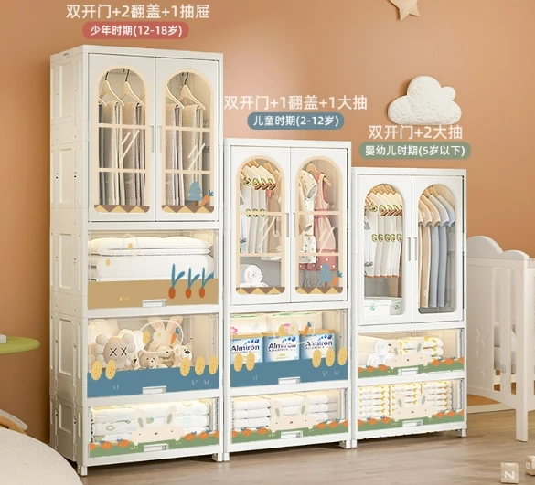 Kleiderschrank für Kinderzimmer, Kinder, einfacher Kleiderschrank, Schlafzimmer-Dekoration, Schlafzimmer-Aufbewahrungsschrank, Aufbewahrung, Organizador