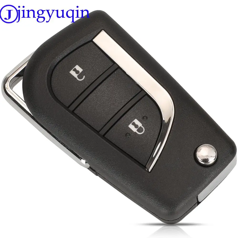 jingyuqin Modified Flip 2 Buttons Remote Key Fob 433MHz 4D67 Chip For Toyota Prado 120 RAV4 Kluger FCC ID: 50171