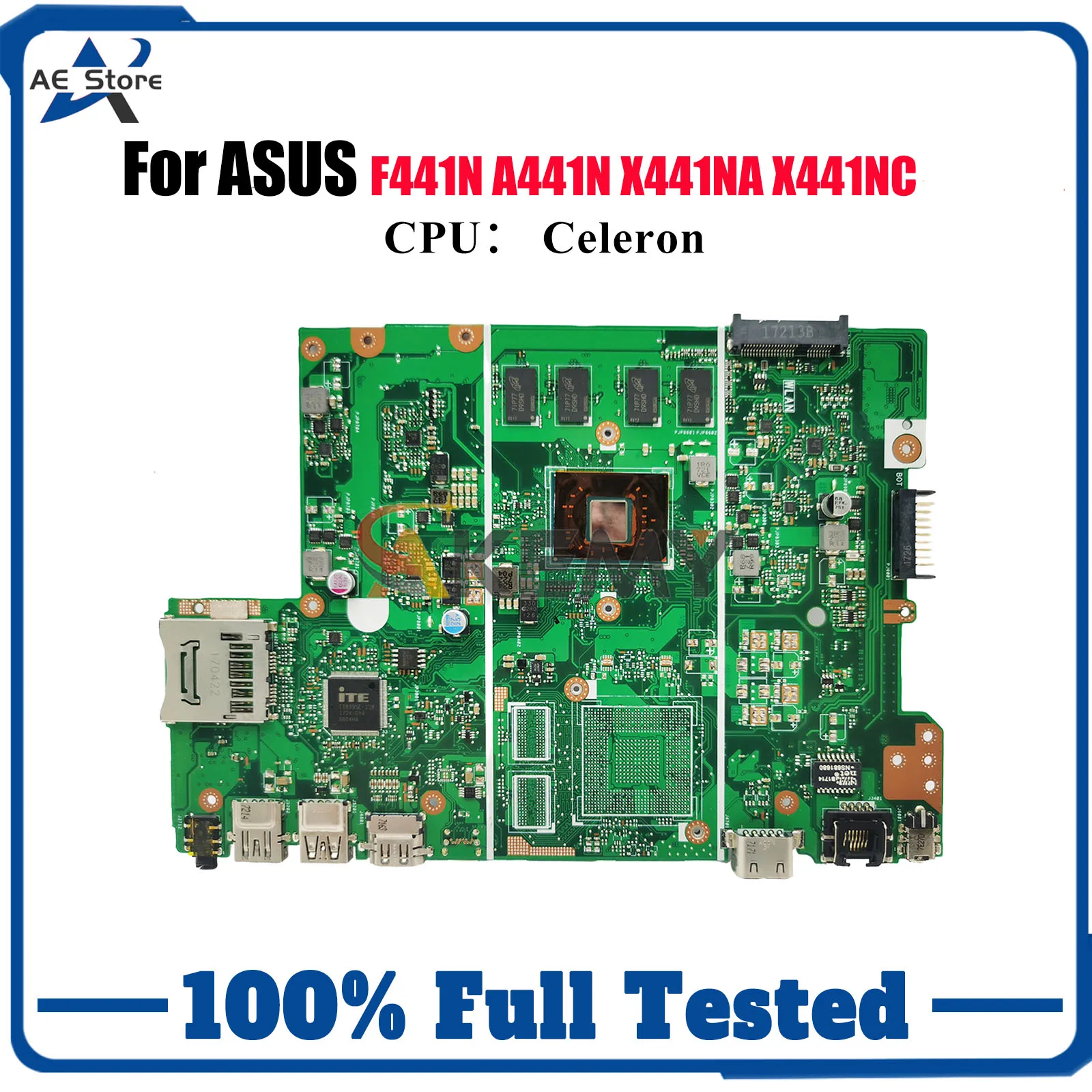 

Материнская плата для ноутбука X441NA для ASUS VivoBook F441N A441N X441NA X441N X441NC с процессором Celeron, 100% тестирование, ОК, быстрая доставка