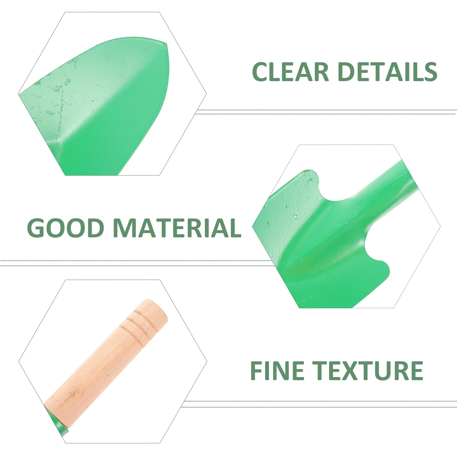 

10 pcs Green Wooden Handle Garden Trowels Soil Loosening Shovels Planting Tools Lightweight Metal Hand Shovels Gardening