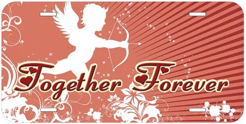 Together Forever Any Name Personalized Novelty Car License Plate Aluminum