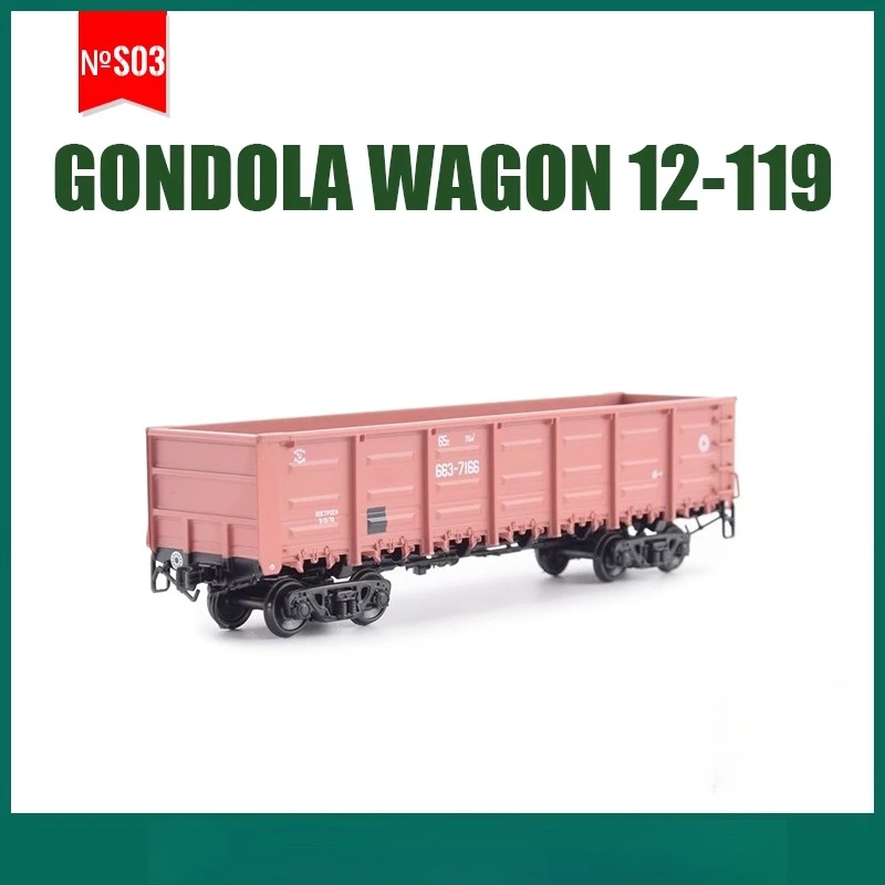 1/87 لعبة عربة السكك الحديدية سيارة مفتوحة GONDOLA-12-119 خام الفحم شحن قطار النقل SJLKN003 نموذج النقل الصبي لعبة هدية