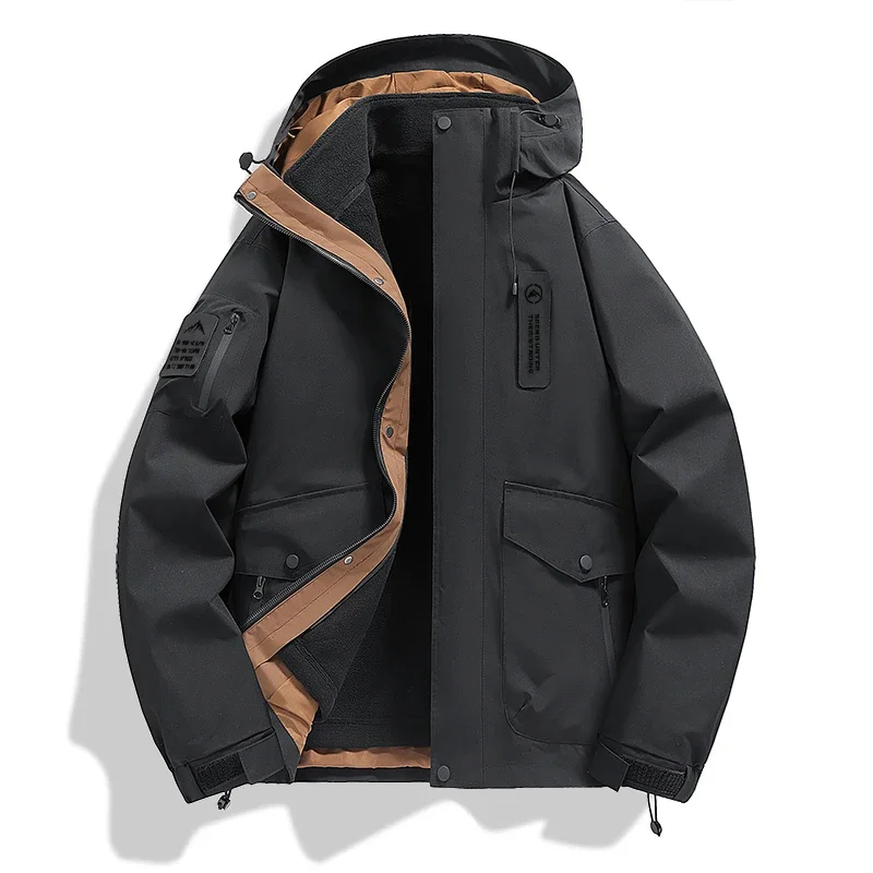 

Hot Windproof and Waterproof Keep Warm Jackets The Cold Detachable Two-piece Set Mountain Climbing Outdoor Jacket Climbing Wear