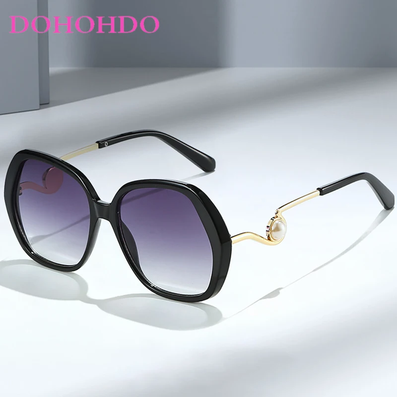 Popular Vintage Cat Eye Pearl Decoration Women Sunglasses Brand Designer Men Sunglass Travel Shade Ladies Eyewear Lentes UV400