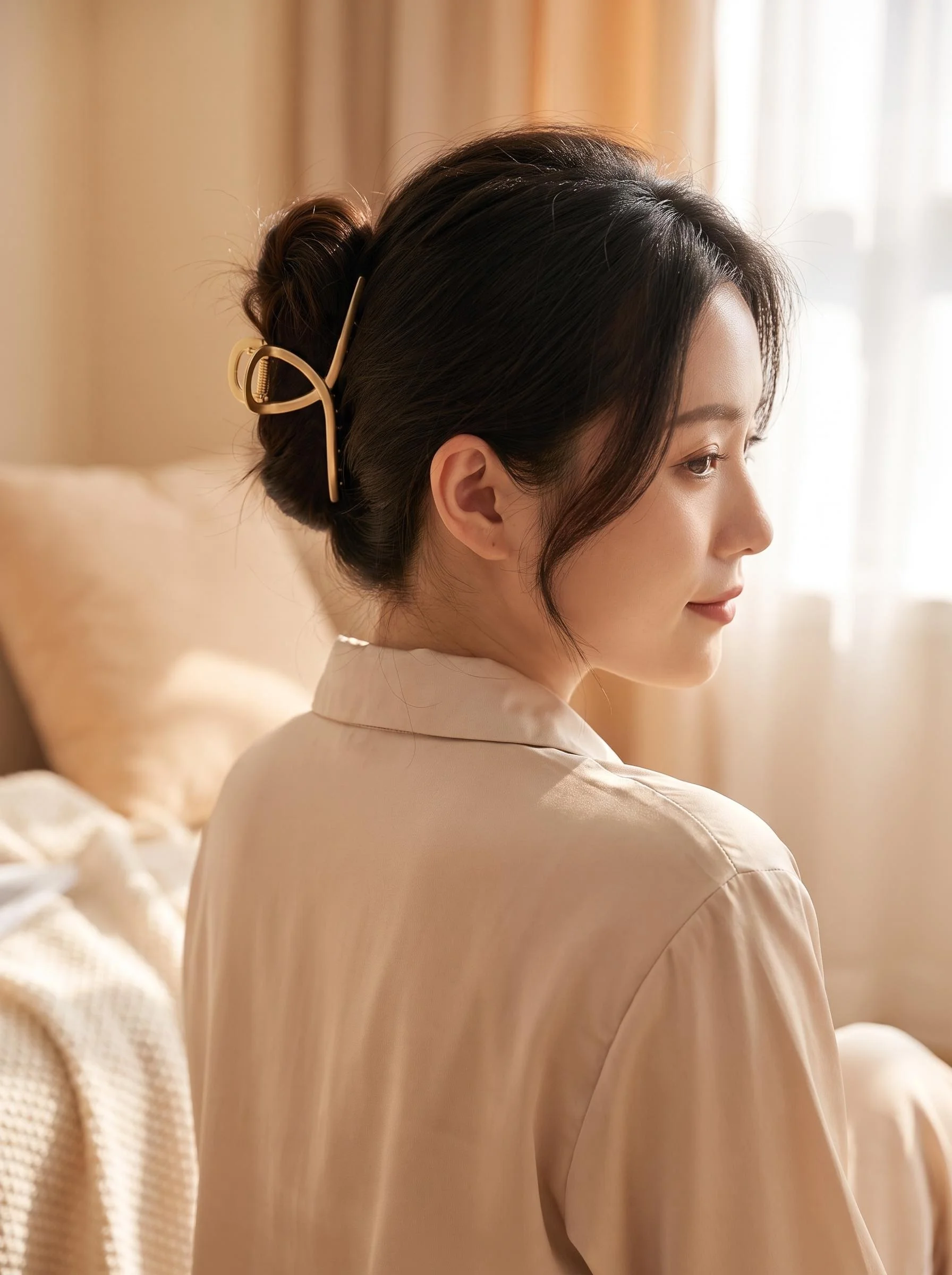 여성용 골드 메탈 헤어 클립 – 반달형 사각 합금 집게 - Women Accessories Online 리뷰 및 가격