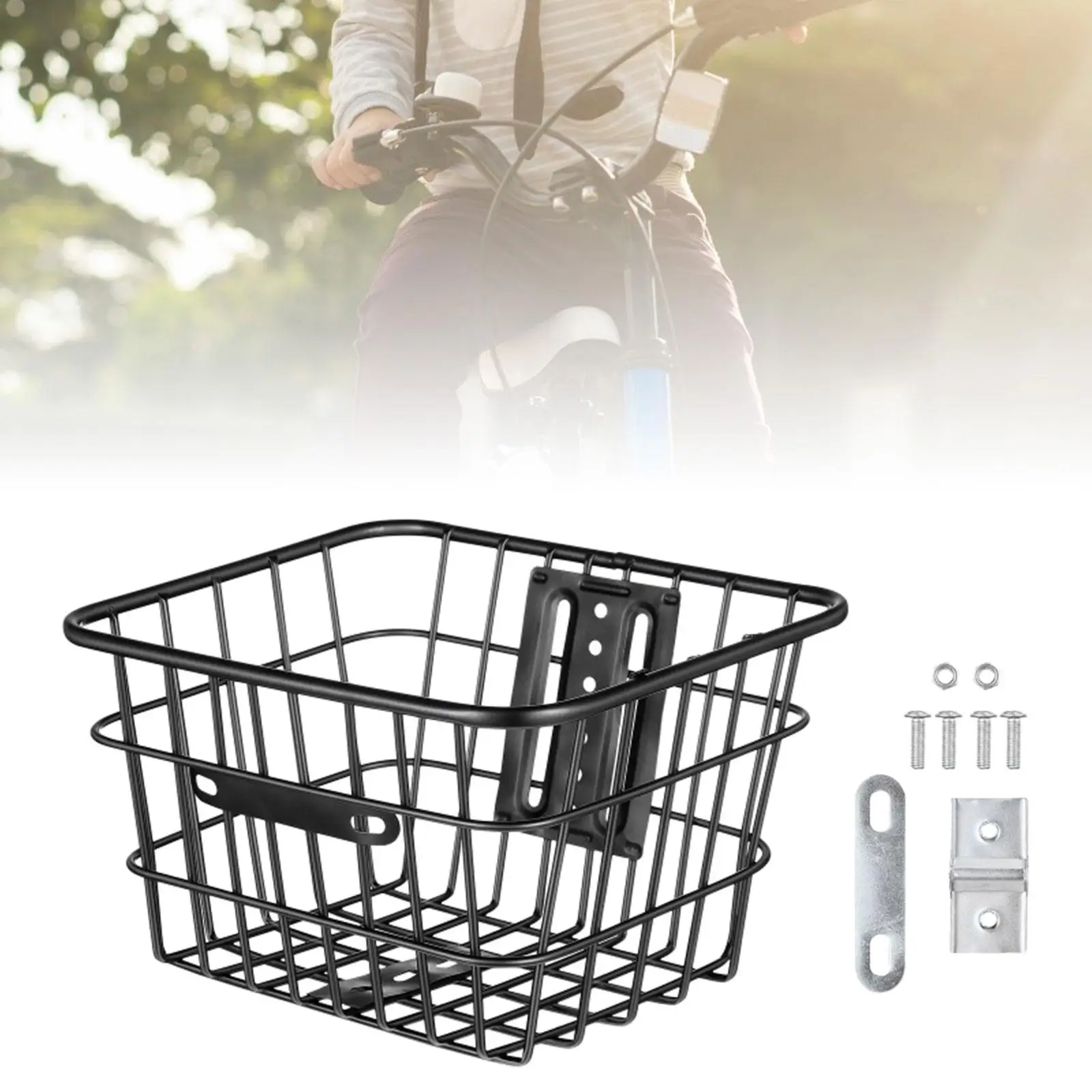 Bike Metal Mesh Front Or Rear Basket Without Lid Heavy Duty for Folding Bike