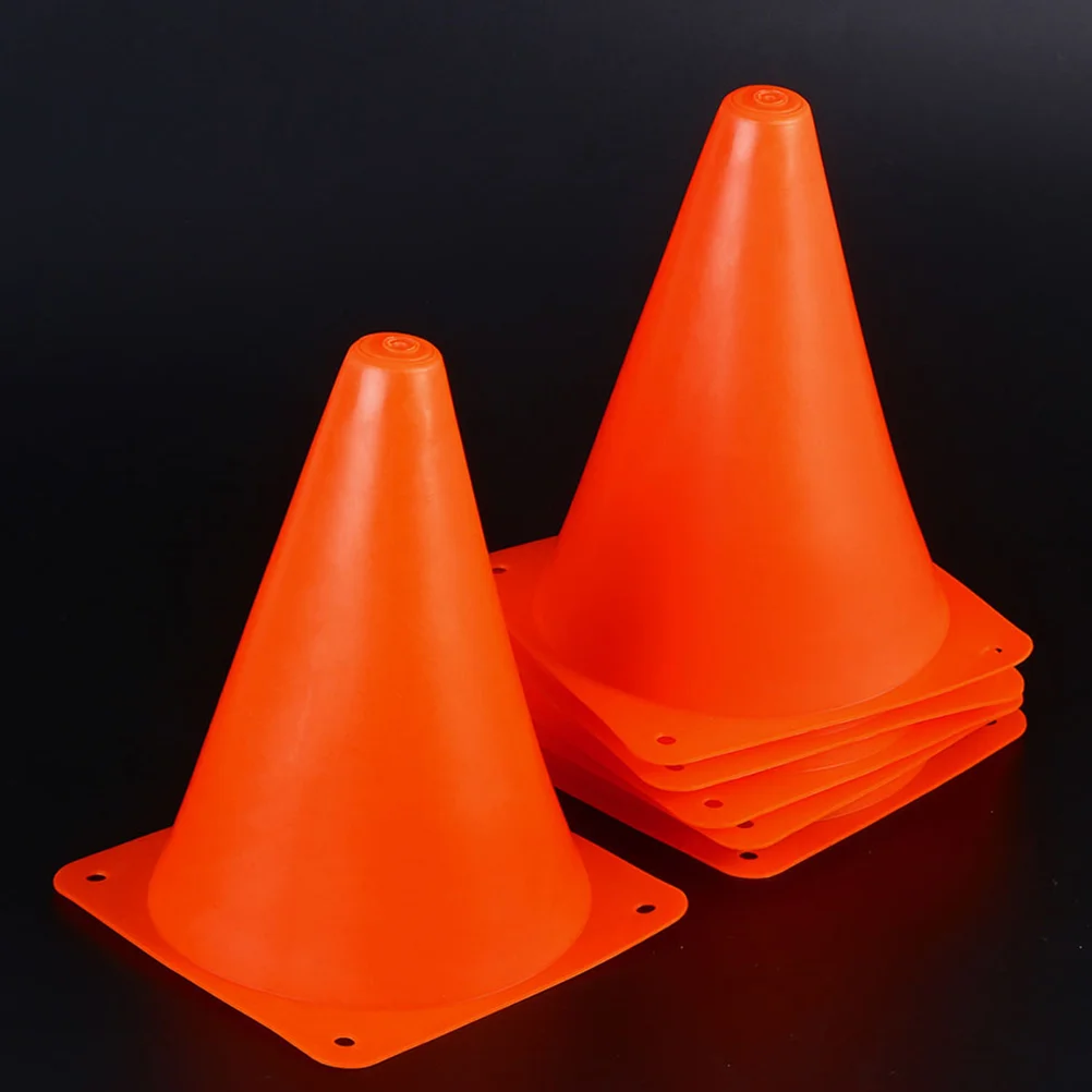 10 Pcs Flag Bucket Traffic Cone 18cm Logo Skate Soccer Obstacle Athletic Cones Plastic Small for Sports