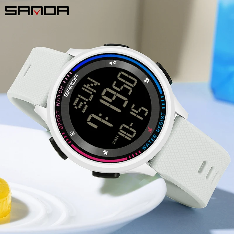 SANDA Waterproof Sport Watch for Women Man Dual Time Luminous Digital Watches Shockproof Countdown Young People Wristwatch
