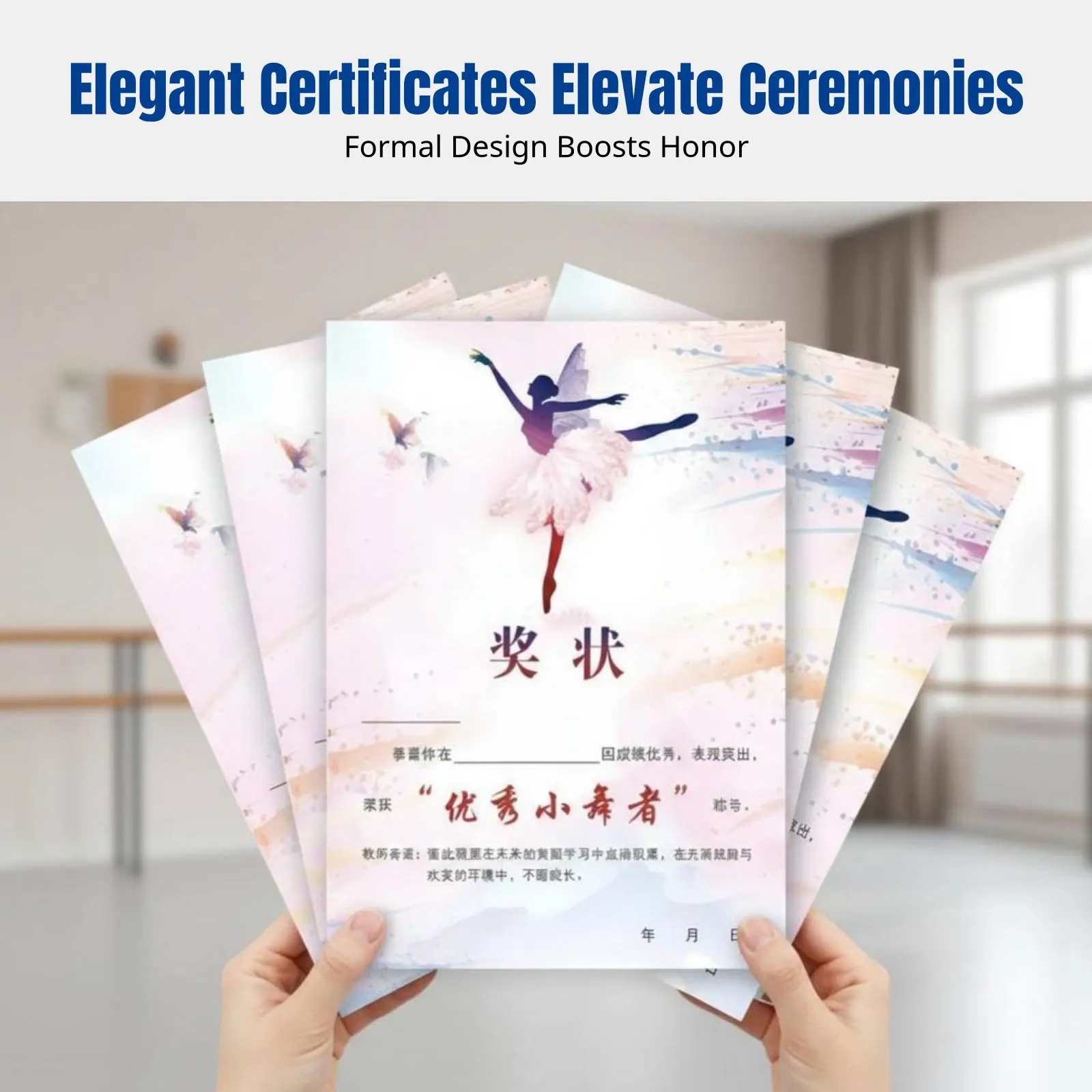 

Dance Certificate, Customizable Upright Award for Young Artists, School Training, Paper Material
