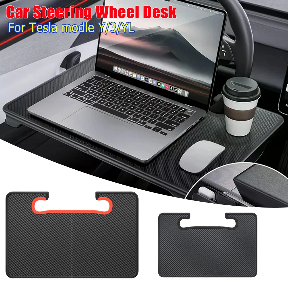 For Tesla Model Y 3 YL Multifunctional Steering Wheel Tray Table Car Desk Laptop Stand Seat Gap Organizer for Dining Work