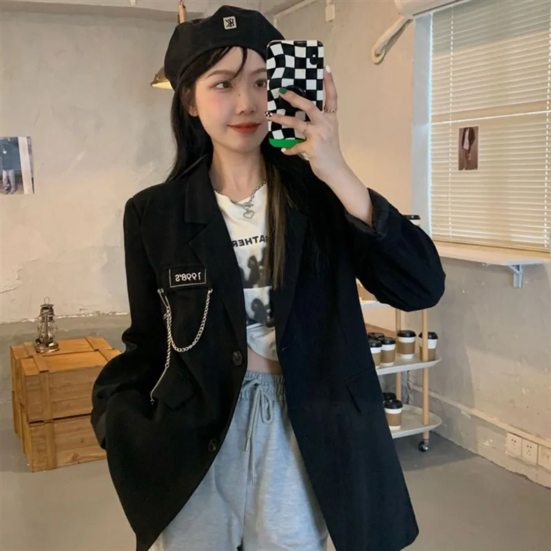 2024 New Spring And Summer Solid Color Suit Jacket Female Design Casual Loose Joker Small Suit Comfortable Button Fresh Coat