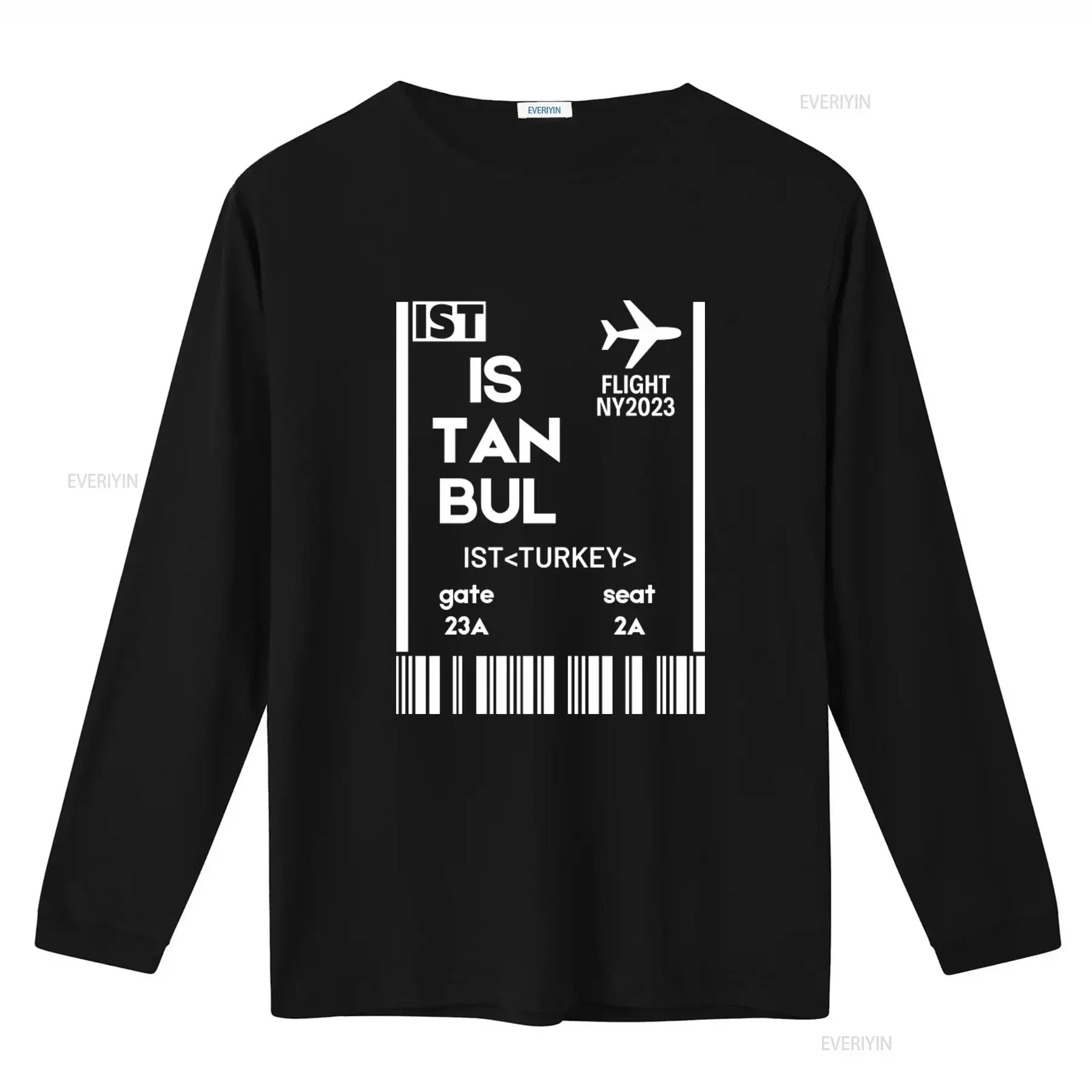 Istanbul Boarding Card T Shirt Flight NY2023 Turkey For Women Vacation  vintage Washed fashion Casual Comfortable homme Soft