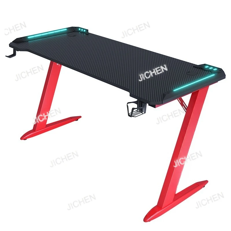 Computer Home Desk, Height Adjustable Computer Desk, Game Table, Computer Desk with RGB Lamp