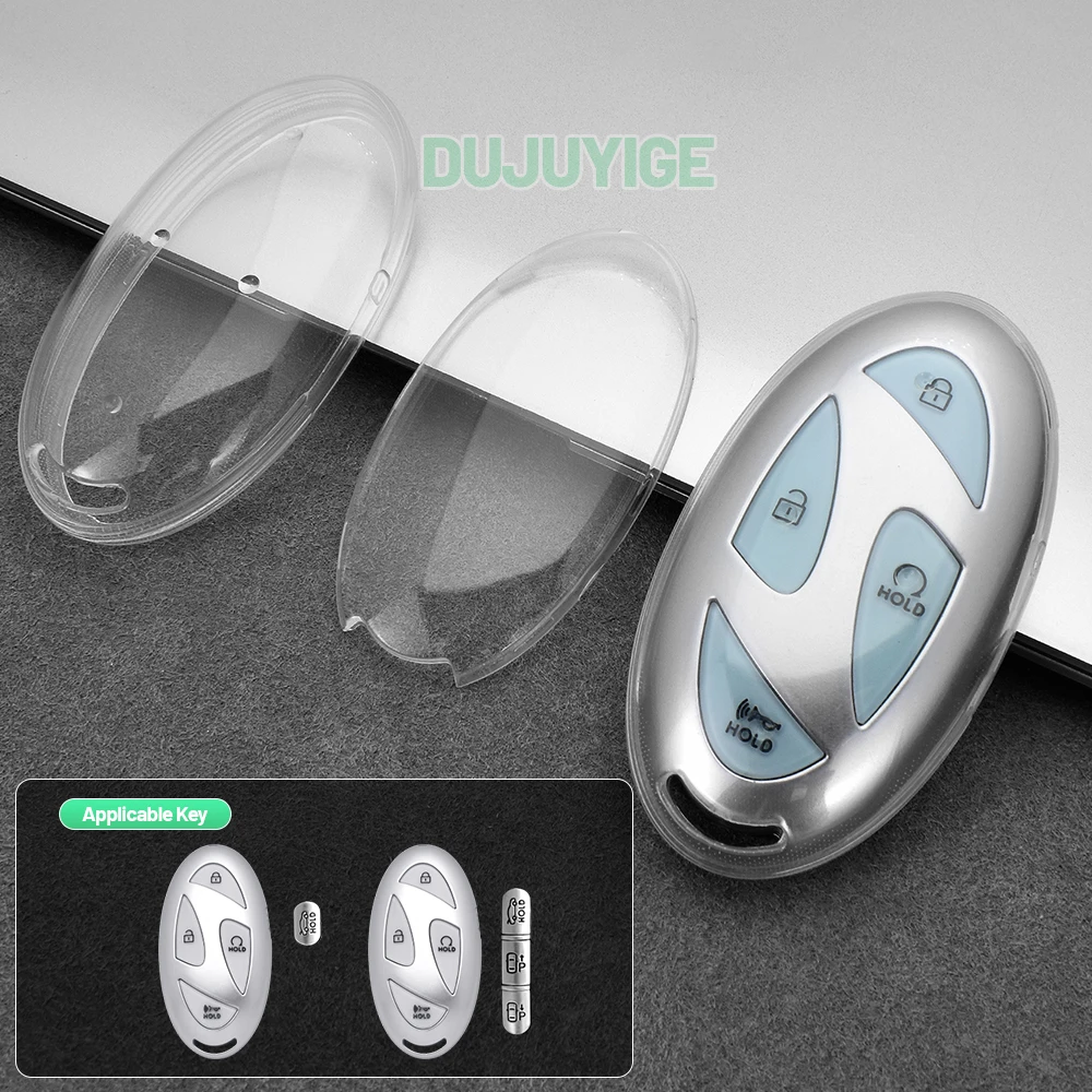 Clear TPU Car Key Case For Hyundai IONIQ 9 2024-2026 Key Fob Cover Protector Shell Auto Accessories 2025