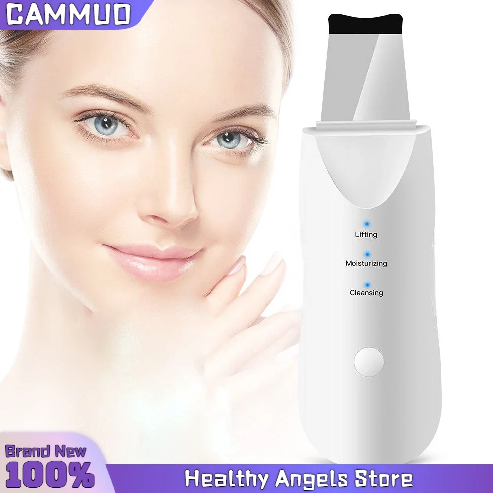 Deep Vibrate Skin Scrubber ทําความสะอาดผิวหน้าพลั่วไม้พายไม่ Ultrasonic Face Scrubberpeeling Blackhead Remover Facial Ma Ssager