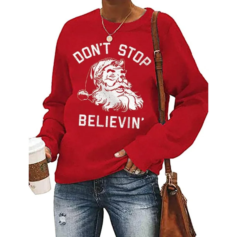 Happy Christmas casual long sleeved top pullover