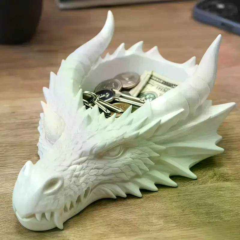 3D Print Dragon Head Storage Tray Multi Functional Funny Jewelry Display Holder Gothic Dragon Head Ornaments Living Room