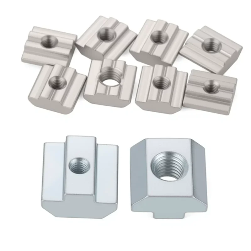 M3 M4 M5 M6 M8 M10 T Block Square Nuts T-Track Sliding Hammer Nut for Fastener Aluminum Profile 2020 3030 4040 4545