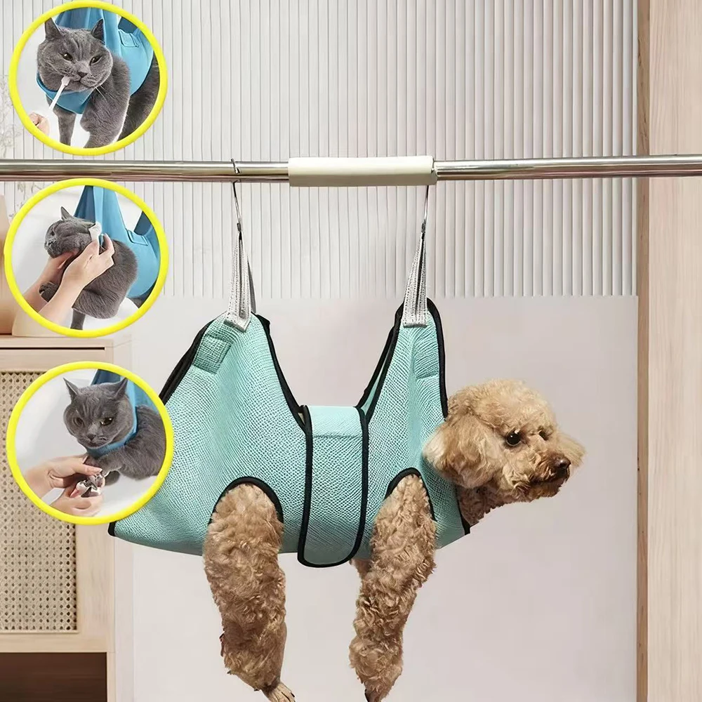 

Cat Dog Grooming Nail Cutting Anti Scratch Bite Fixed Bag Bath Trimming Restraint Bag Pet Beauty Hammock Hanging Pet Supply Set