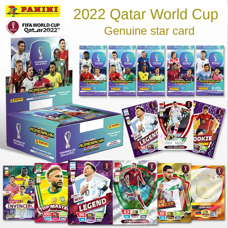 2022 Panini Football Star Card Box Qatar World Cup Soccer Star Collection Messi Ronaldo Footballer Limited Fan Cards Box Set