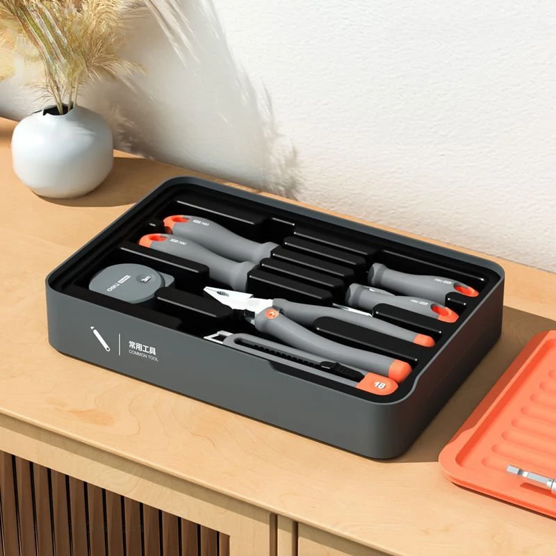 Deli Box Home Layered Toolbox Set Home Multifunctional Maintenance Tool Combination Electric Drill Pliers Knife Wrench