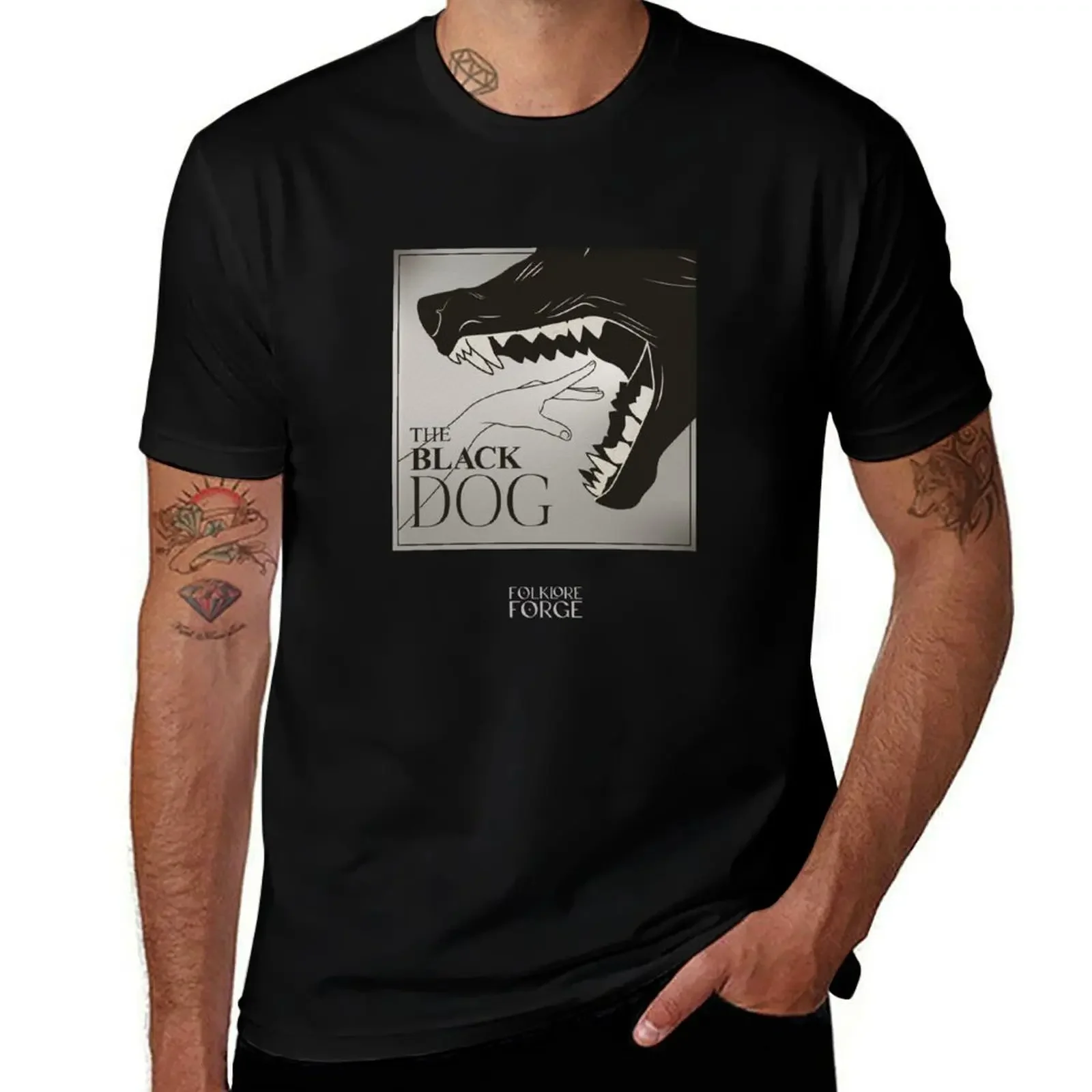 Tortured black dog T-Shirt customizeds T-shirts man fruit of the loom mens t shirts