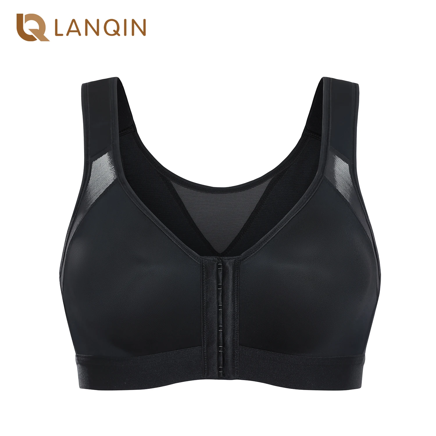 

Full Coverage Front Closure Bra X Back Wire Free Back Support Posture Bra Plus Size Non-padded For Women Posture Corrector