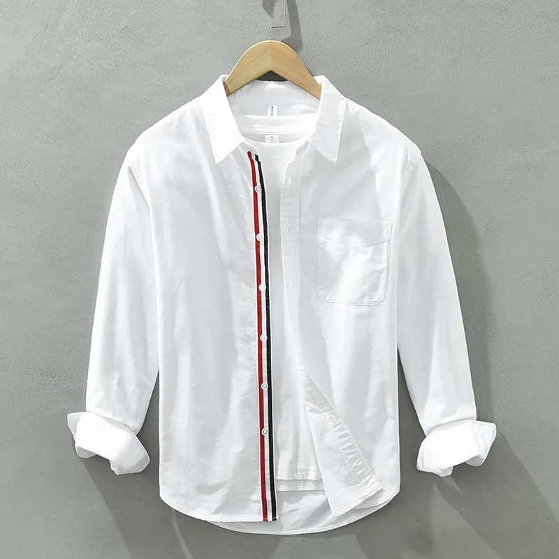 

Spring and Autumn Cotton Long Sleeve Shirt Men's Casual Slim-fit Shirt