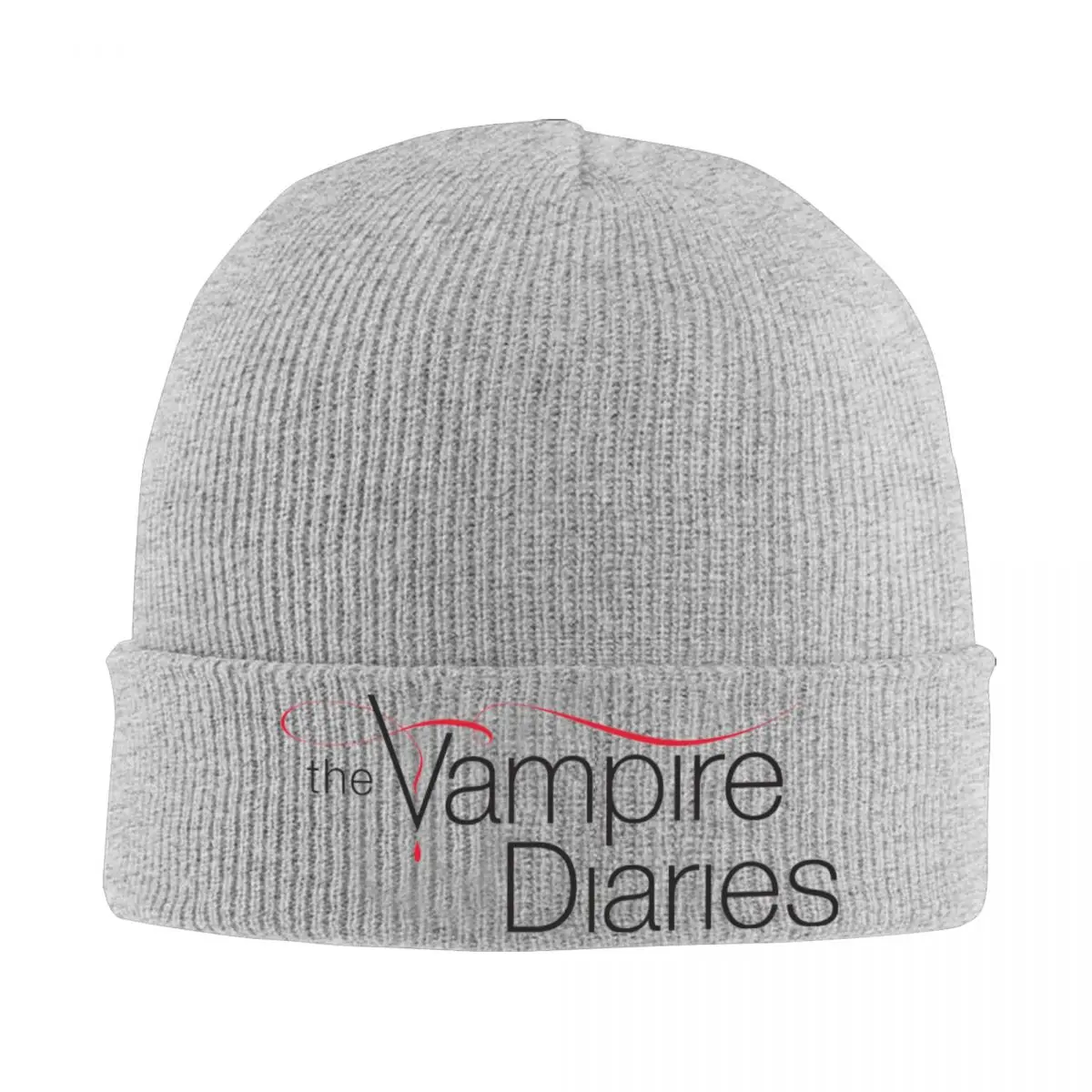 The Vampire Diaries Bonnet Hats text Knit Hat Men Women Funny Warm Beanie Hats Winter Kpop Graphic Cap