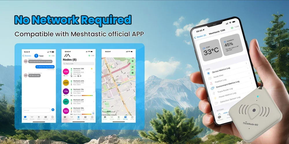 ThinkNode M3 Meshtastic Tracker Card- GPS/GLONASS/BDS/Galileo Positioning, BLE 5.0/WiFi, IP66 for Outdoor Adventure & Emergency