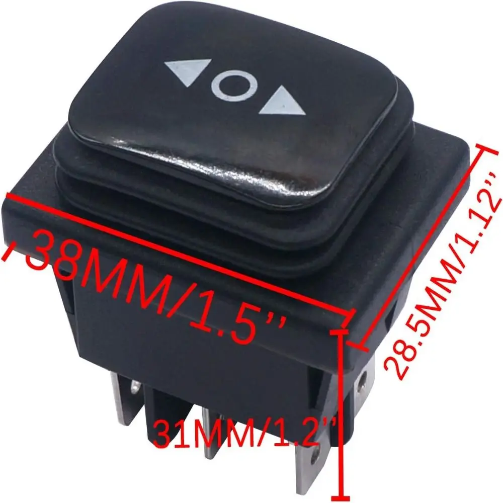 Momentary Polarity Reverse Switch Waterproof DC 12V 10A Control Motor (ON)-Off-(ON) AC 110V-220V 6 Pin 3 Position Toggle Switch