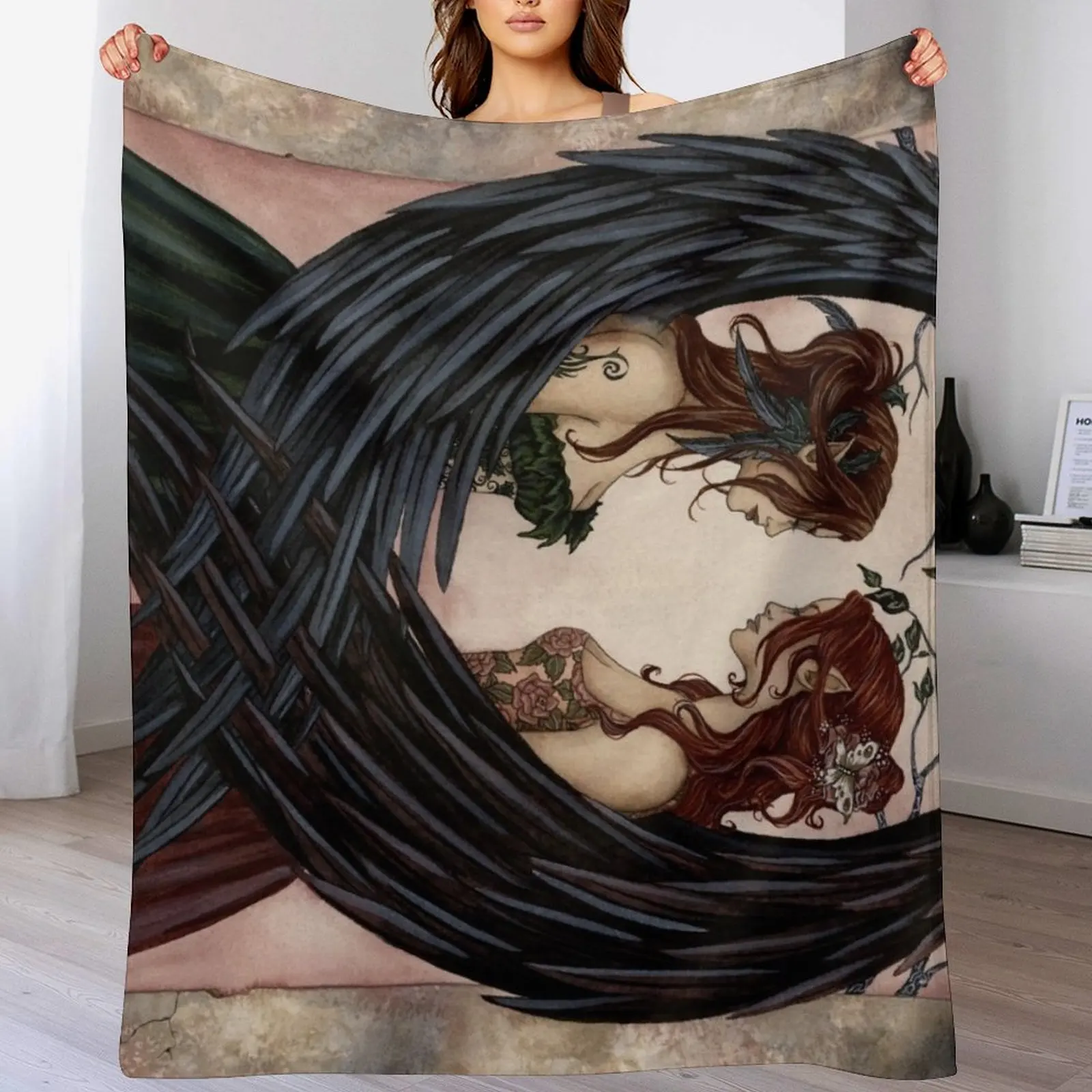 

Sisters Throw Blanket Foldable Soft Warm Blanket for Outdoor Use