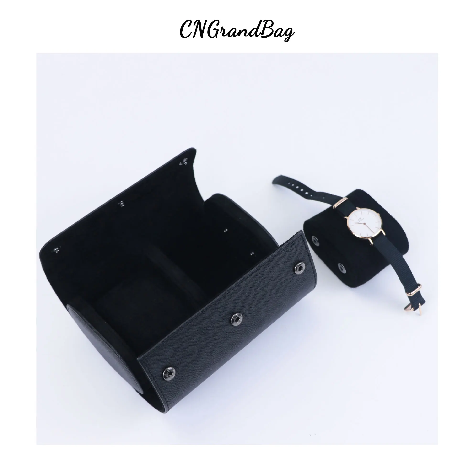 Customized Letters Watch Storage Bag PU Leather Mechanical Watch Portable High-End 1/2/3 Grids Watch Box Watch Display Best Gift