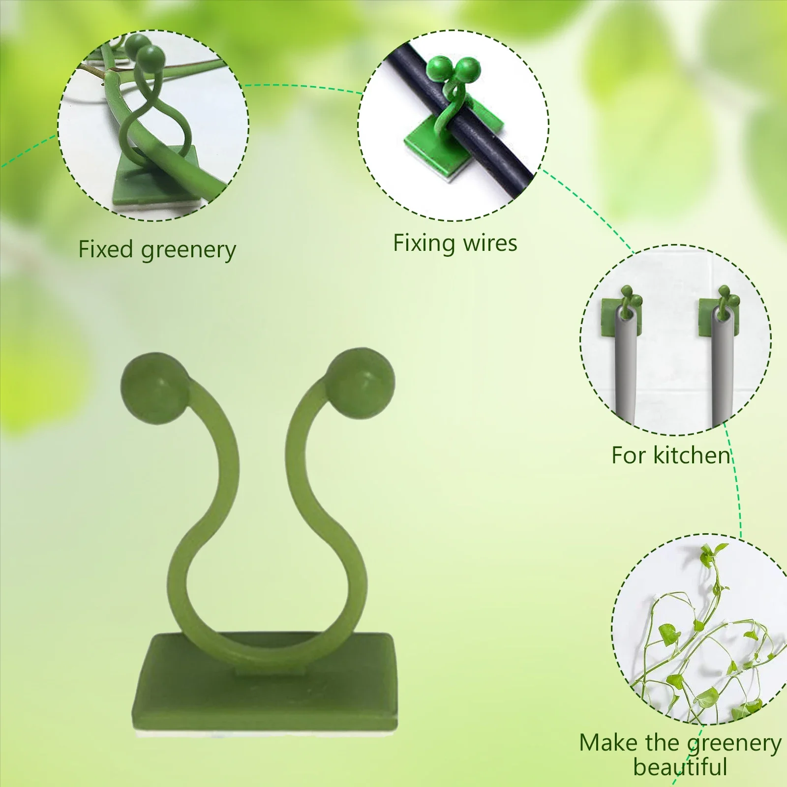 Plant Climbing Wall Self-Adhesive Fixed Buckle Hook Fastener Tied Fixture Vine Buckle Hook Garden Plant Wall Climbing Vine Clips