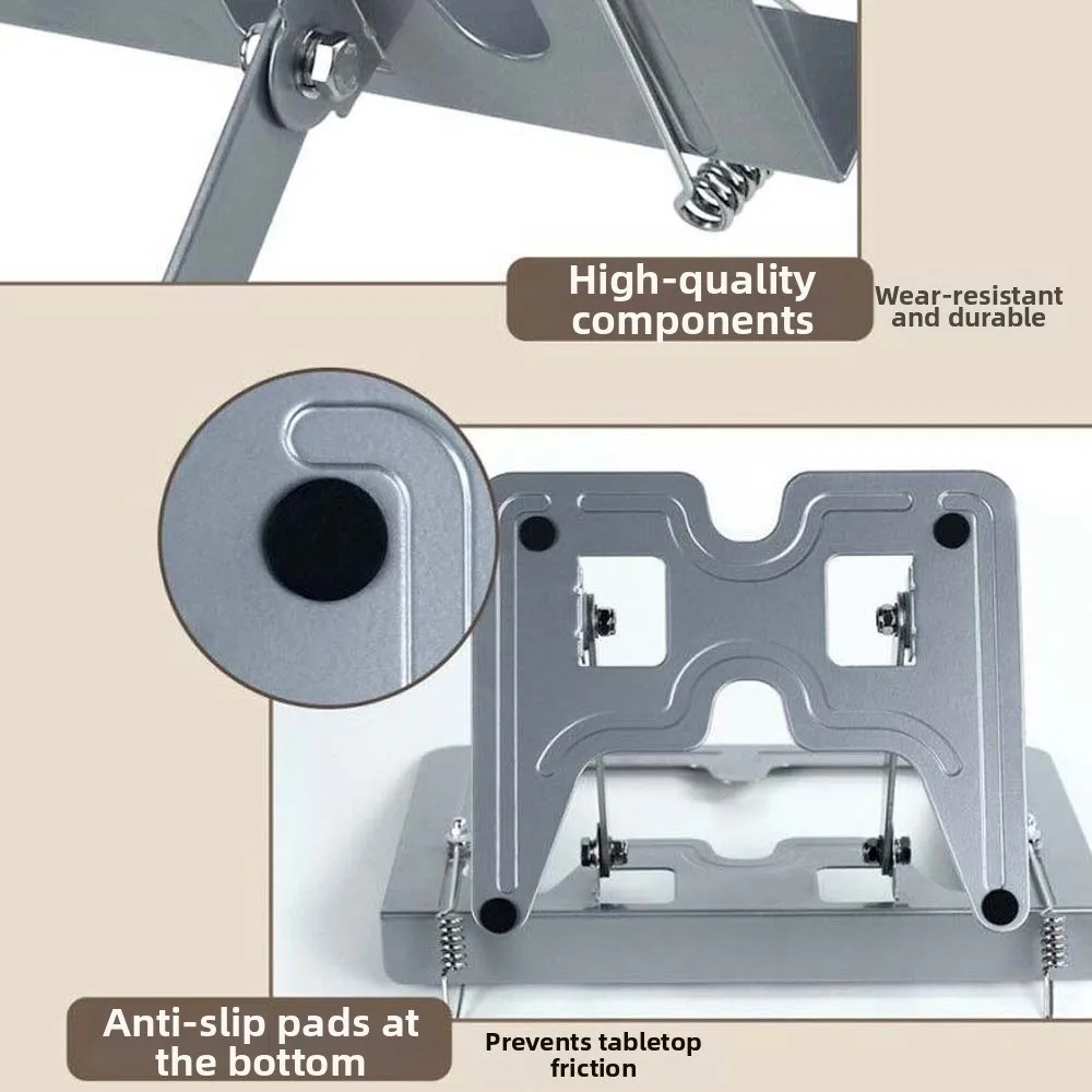 Tablet Stand Full Metal Reading Stand Rotating Foldable Book Holder Sturdy Dual Arm Bookstand Bedside