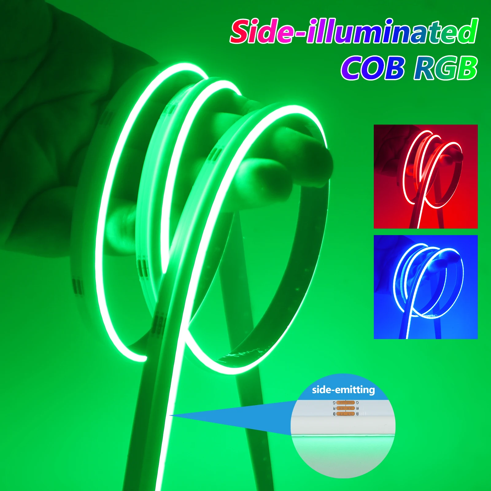 Glow Side Lighting RGB COB LED Strip DC 24V 840LEDs/M IP20 Not Waterproof Flexible Ribbon Led Tape Diode Lights For Home Decor