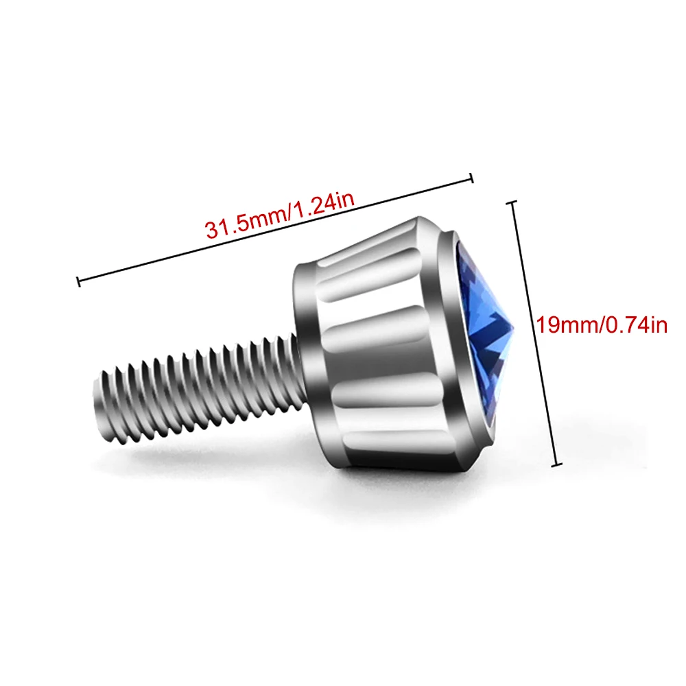 4Pcs/Set License Plate Frame Screw License Plate Tray Fixing Bolt Rhinestone Nut Cover License Plate with Drill Fixed Seal Screw