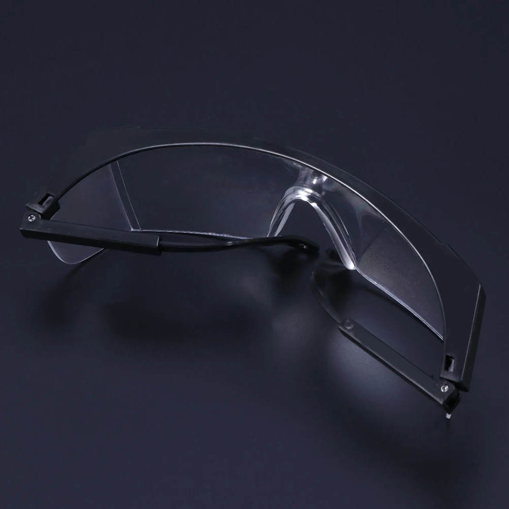 

10PCS Disposable Safety Goggles Droplet Proof Safety Glasses Dust Wind Proof Protective Glasses for Riding Cycling (Black Frame