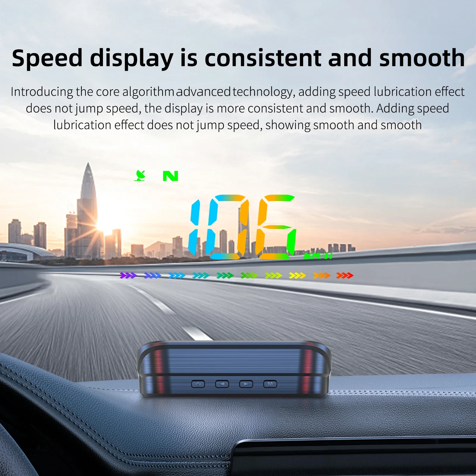 M23-COLOR GPS-Tachometer, Head-Up-Display mit Kompass, Windschutzscheibenprojektor mit Übergeschwindigkeitsalarm, Ermüdungs-Fahrerinnerung