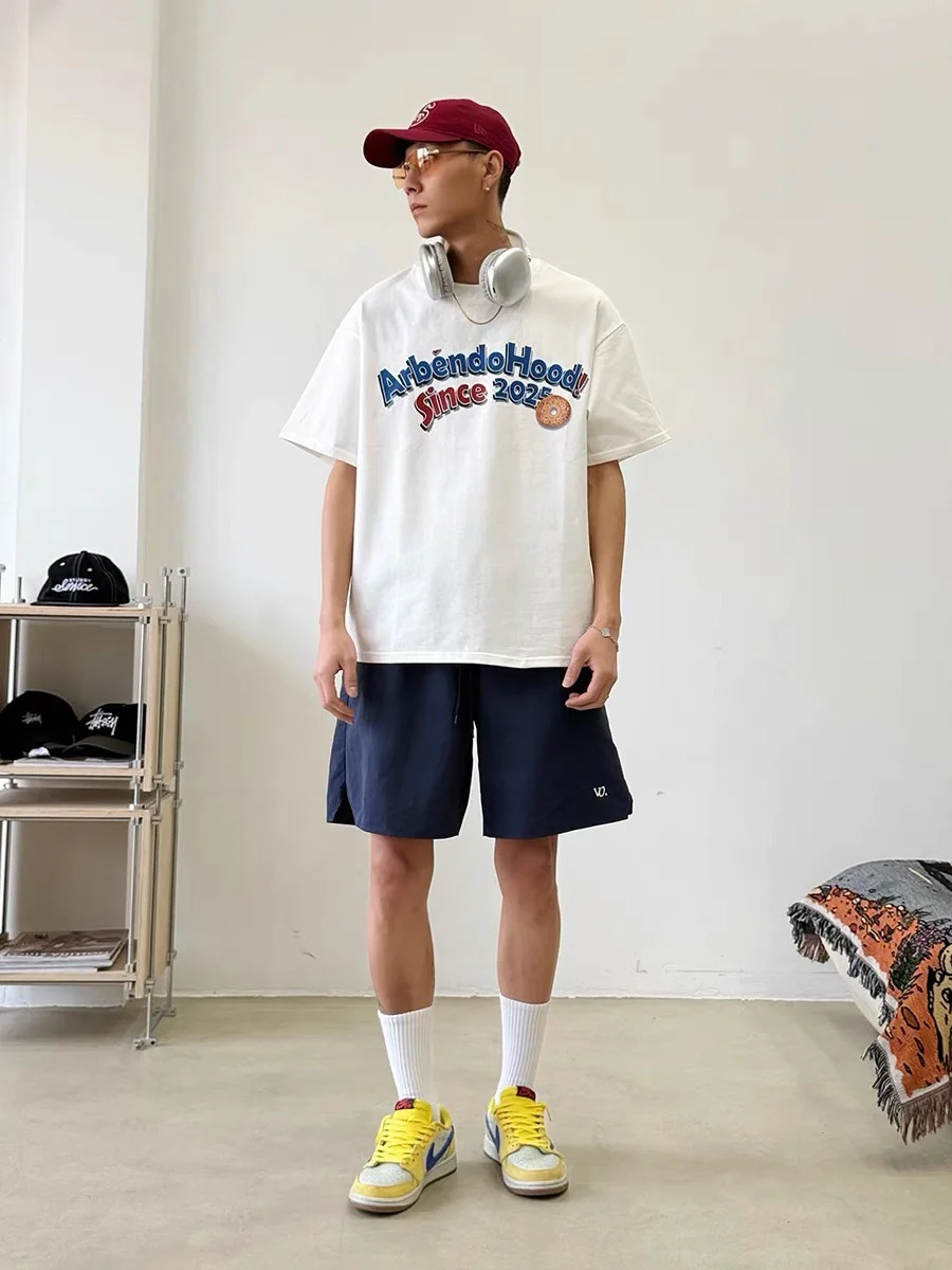 Estate americana retrò sottile Qui Dry a cinque punti da uomo casual allentato Fitn Baskeall sport orts coppia pantaloni a gamba dritta