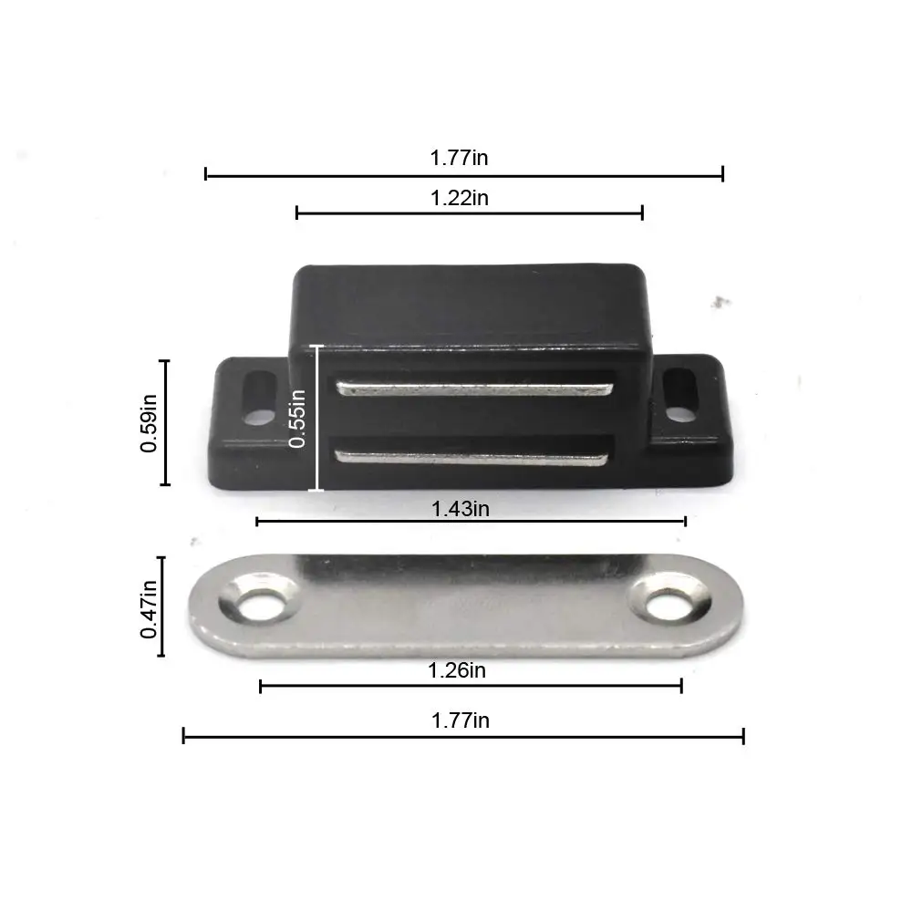 12 Pieces Cupboard Kitchen Furniture Magnetic Cabinet Door Latch Closures White Plastic Strong Powerful Magnet Catch image 2