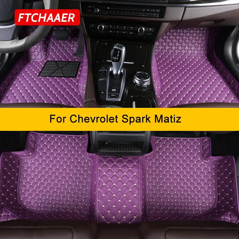 

FTCHAAER Custom Car Floor Mats For Chevrolet Spark Matiz Auto Carpets Foot Coche Accessorie