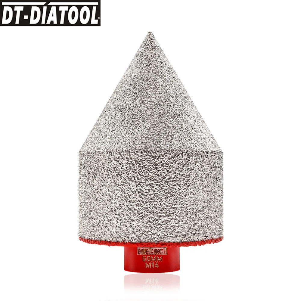 DT-DIATOOL 50mm Diamond Chamfering Drilling Bit Hole Saw Beveling Porcelain Tile Marble Crowns Masonry Cutter Construction