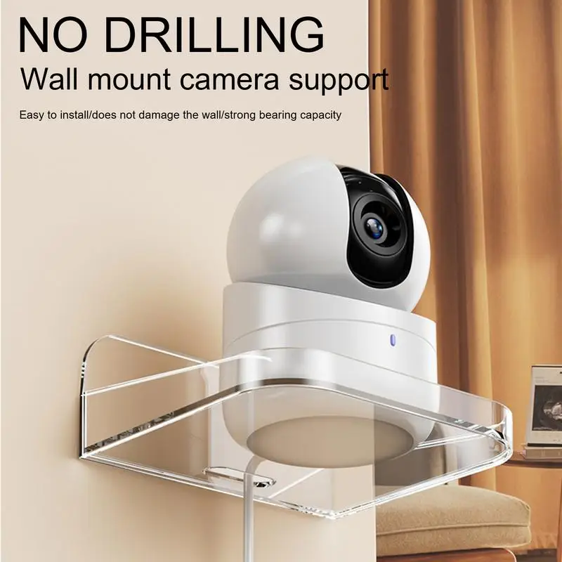 Floating Shelves For Security Camera Speaker No-drill Installation Shelf Wall Mount Shelf Clear Floating Shelves Clear Shelves