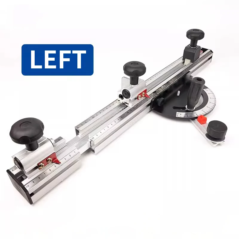 Miter Gauge Aluminum Fence Precision Sliding Table Saw Telescopic Angle Backplane Precision Cutting Board Saw Angle Locator