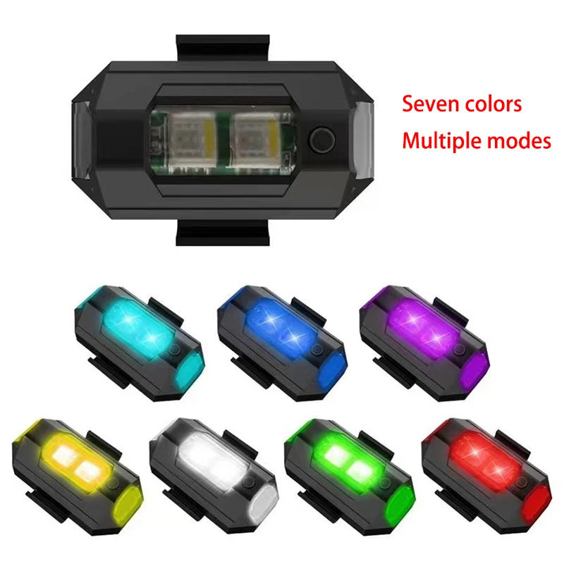 Universal LED Anti-collision Warning Light Mini Signal Light Drone with Strobe Light 7 Colors Turn Signal Indicator Motorcycle