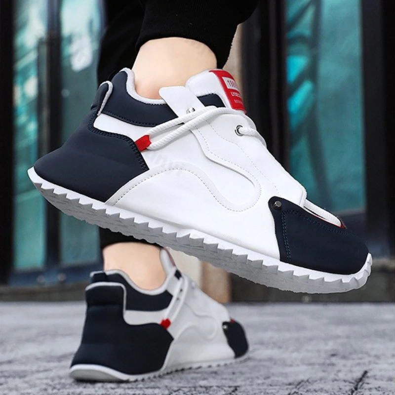 

Мужская хлопковая обувь большого размера, зима 2024, новые плюшевые утепленные повседневные туфли на шнуровке, модные уличные нескользящие удобные кроссовки